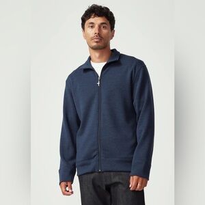 Untouched World Merino Wool Sport Jacket Full-Zip Tasman Melange Blue XL‎